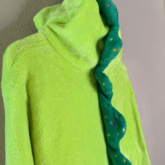 Moriah Elizabeth One Piece Jumpsuit Pickle Fleece Pajama Kids Medium Green Dino - Picture 7 of 13